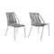 Armen Living Clip Indoor Outdoor Stackable Steel Dining Chair with Gray Rope, PK2 LCCPSIGRY - alternate 1